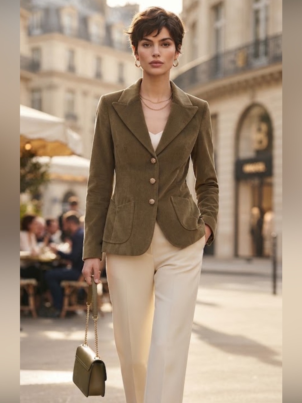 Vintage Dana Buchman Corduroy Jacket Blazer
Rhinestone Buttons